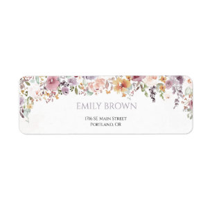 Étiquette Adresse de la fête prénuptiale Elegant Wildflowers