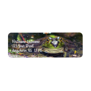 Étiquette Adresse de l'animal Bullfrog Smiling