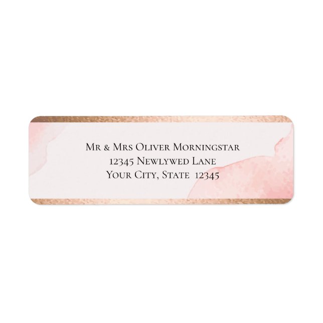 Étiquette Adresse de l'expéditeur | Aquarelle rose moderne (Devant)