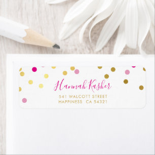 Étiquette ADRESSE DE L'EXPÉDITEUR jolie confetti glam tache