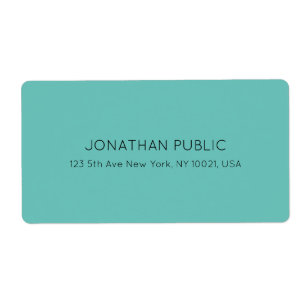 Étiquette Adresse de livraison personnalisée bleu sarcelle c