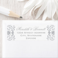 Adresse de Mariage Élégante Argentée Vintage Glamo