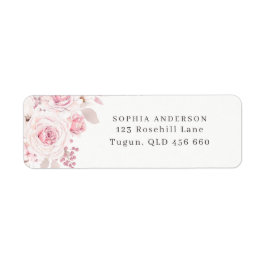 Étiquette Adresse de mariage floral rose pâle de mariage de 