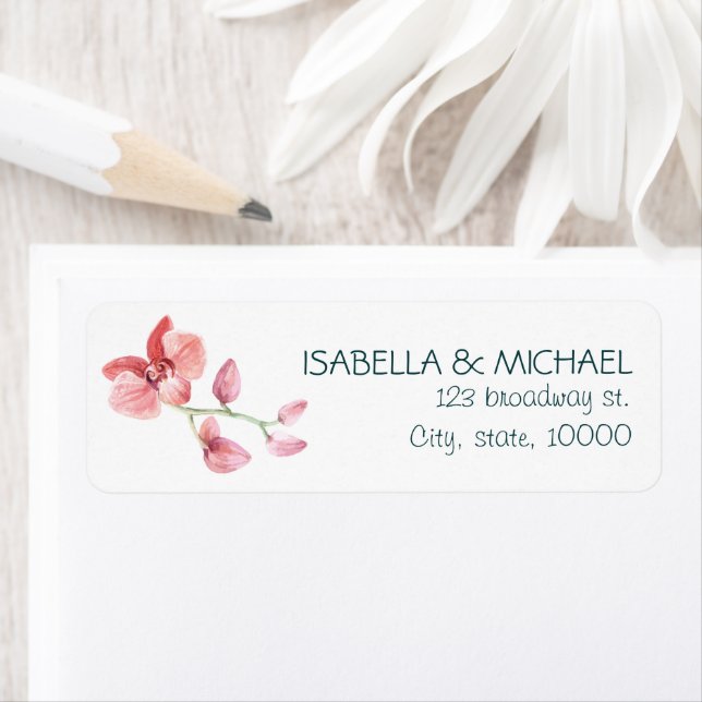 Étiquette Adresse de Mariage personnalisée Tropical (En situation)