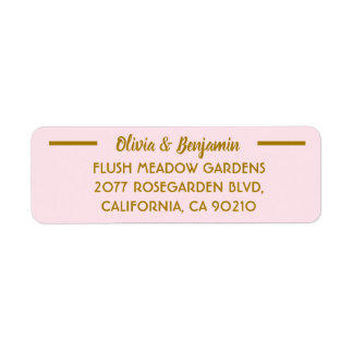 Étiquette Adresse de mariage simple rose manuscrite