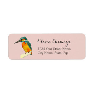 Étiquette Adresse de peinture d'aquarelle d'oiseau de