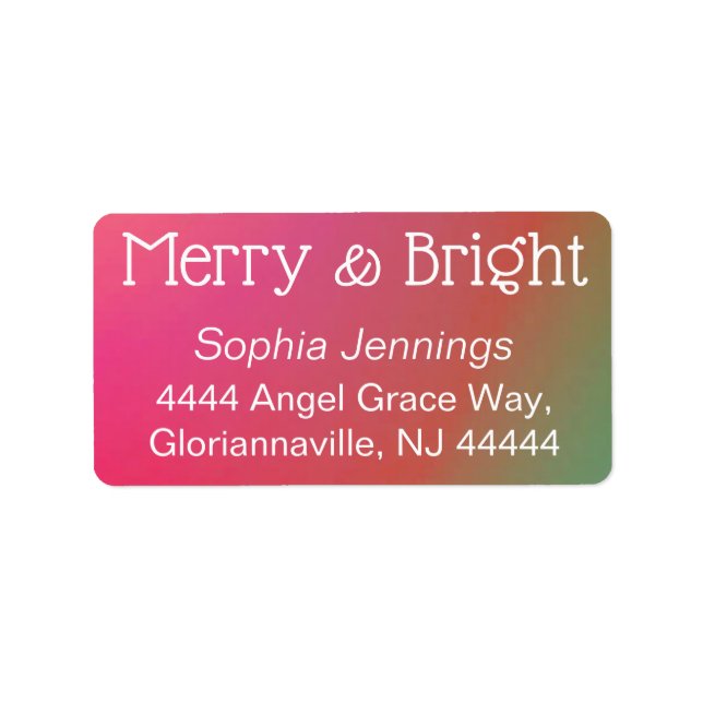 Étiquette Adresse de retour (Devant)