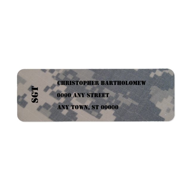 Étiquette Adresse de retour ACU Camo (Devant)