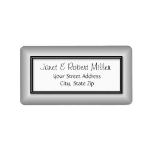 Étiquette Adresse de retour argent classique simple