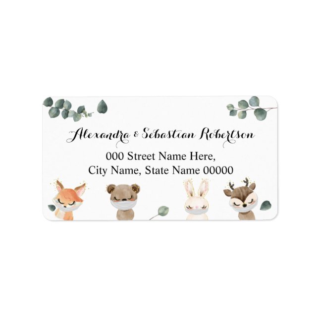 Étiquette Adresse de retour Baby shower de promenade Woodlan (Devant)