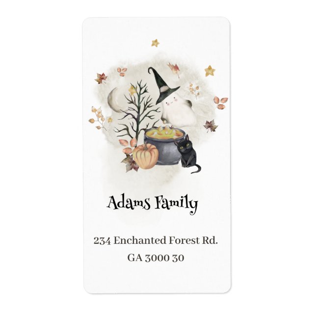 Étiquette Adresse de retour Baby shower Halloween (Devant)