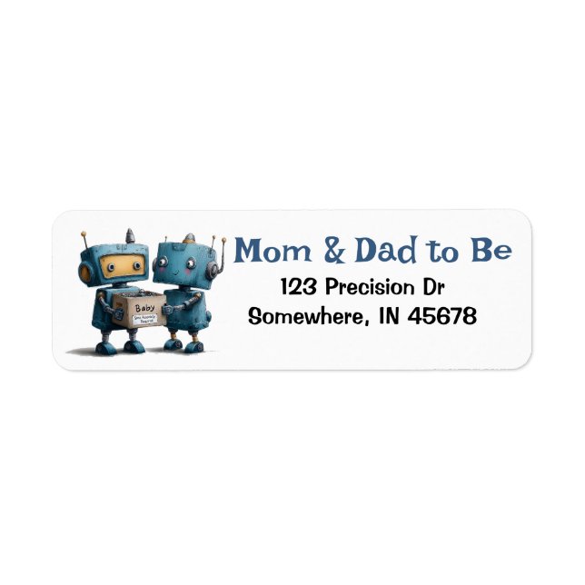 Étiquette Adresse de retour Baby shower Robot obligatoire de (Devant)
