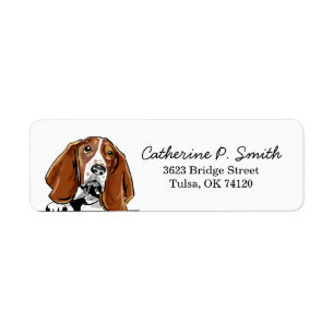 Étiquette Adresse de retour Basset Hound