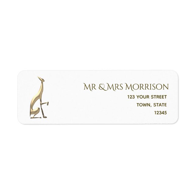 Étiquette Adresse de retour blanche simple et élégante (Devant)