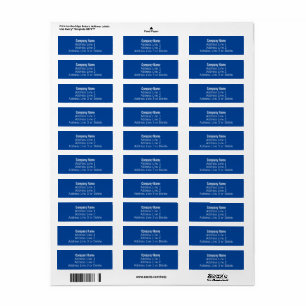 Étiquette Adresse de retour Bleu et Blanc Bleu et Bleu Profo
