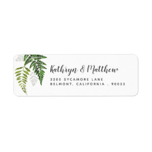 Étiquette Adresse de retour botanique tropicale de fougère