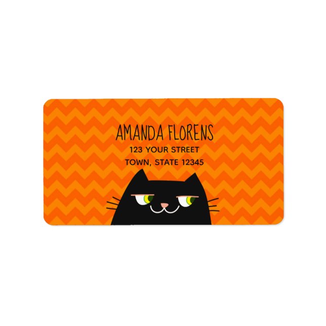 Étiquette Adresse de retour Chat Noir (Devant)