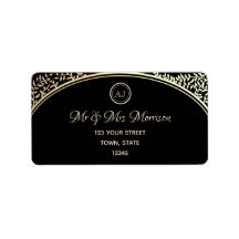 Adresse de retour Chic Black and Gold