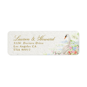 Étiquette Adresse de retour chic mariage floral romantique c