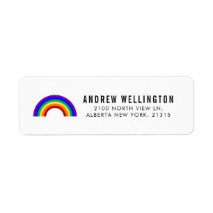 Étiquette Adresse de retour classique de l'arc-en-ciel  