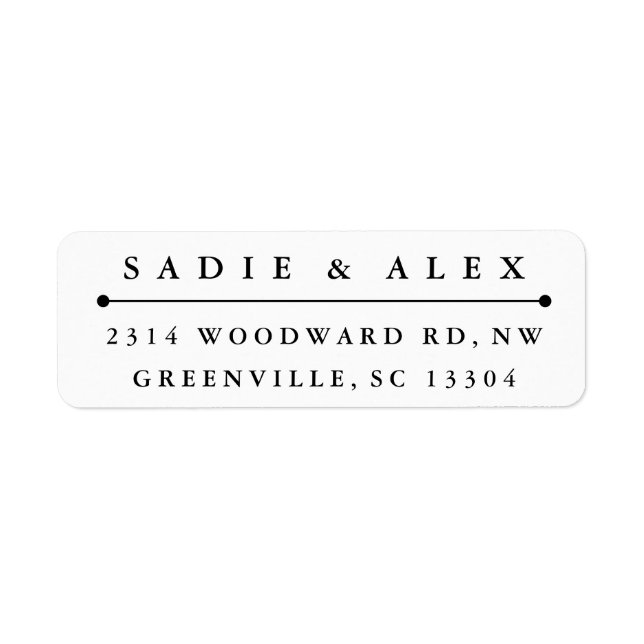 Étiquette Adresse de retour classique pour couples (Devant)
