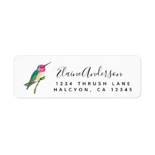 Étiquette Adresse de retour d'Anna's Hummingbird Label