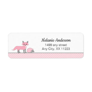 Étiquette Adresse de retour de baby shower animal de région