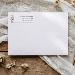 Étiquette Adresse de Retour de Baby Shower Mariée Fleur Sauv