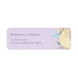 Étiquette Adresse de retour de Baby Shower Violet Lune Capri