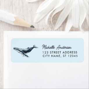 Étiquette Adresse de retour de baleine personnalisée tendanc