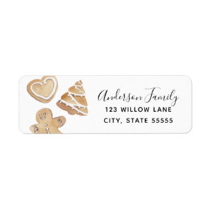 Étiquette Adresse de retour de biscuit de vacances