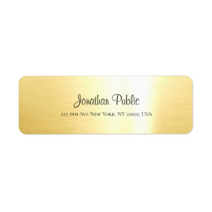 Étiquette Adresse de retour de charme d'or de manuscrit