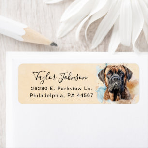 Étiquette Adresse de retour de chien Mastiff anglais