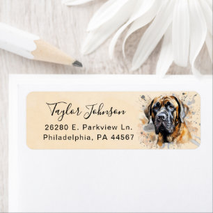Étiquette Adresse de retour de chien Mastiff anglais