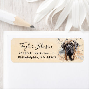 Étiquette Adresse de retour de chien Mastiff anglais