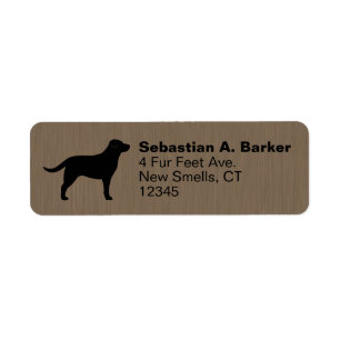 Étiquette Adresse de retour de chien noir de laboratoire de
