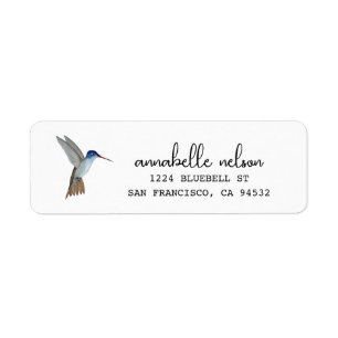 Étiquette Adresse de retour de colibri couronné de violet