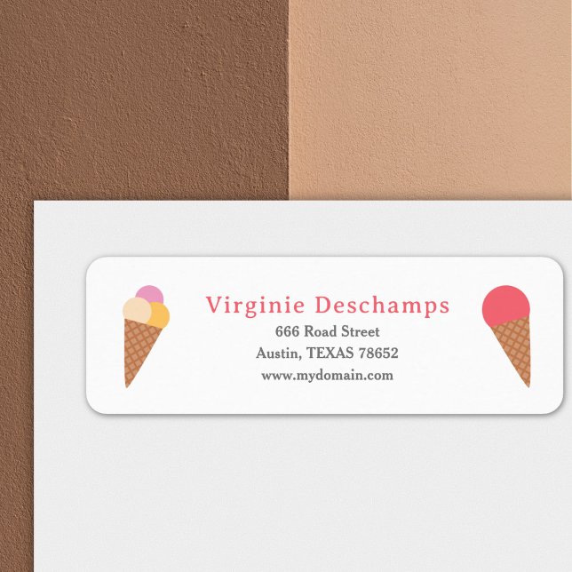 Étiquette Adresse de retour de crème glacée (Ice Cream Return Address Label)