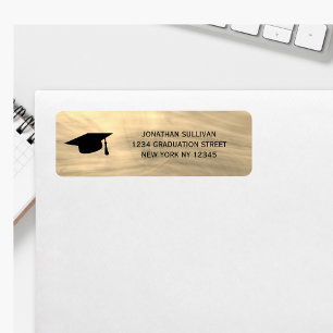 Étiquette Adresse de retour de diplôme élégant