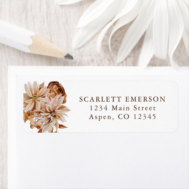 Étiquette Adresse de retour de fête prénuptiale d'automne (Fall Bridal Shower Return Address Label
)