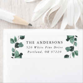 Étiquette Adresse de Retour de Feuillage d'Eucalyptus Modern
