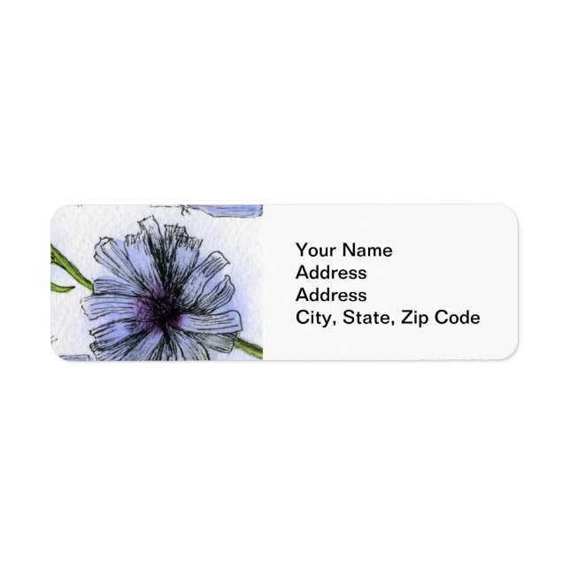 Étiquette Adresse de retour de fleurs Étiquette, ligne flora (Devant)