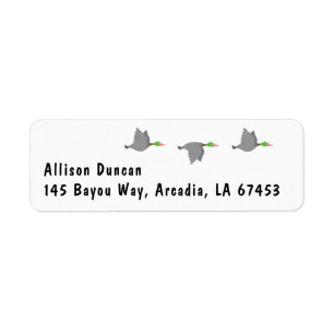 Étiquette Adresse de retour de Flying Ducks