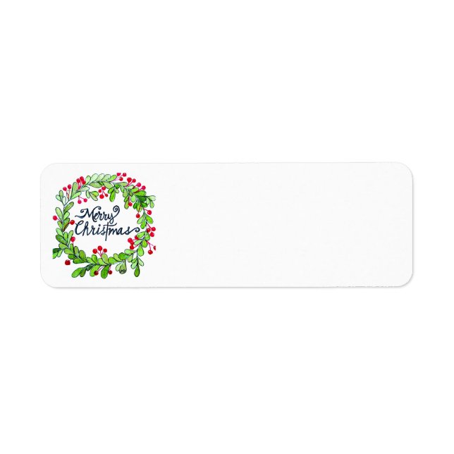 Étiquette Adresse de retour de la couronne de Noël (Devant)