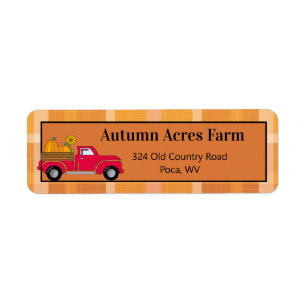 Étiquette Adresse de retour de la ferme d'automne du pays pe