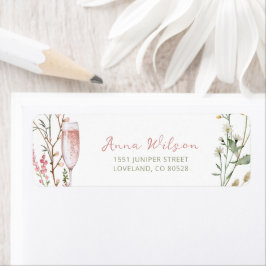 Étiquette Adresse de retour de la fête prénuptiale Pétales e