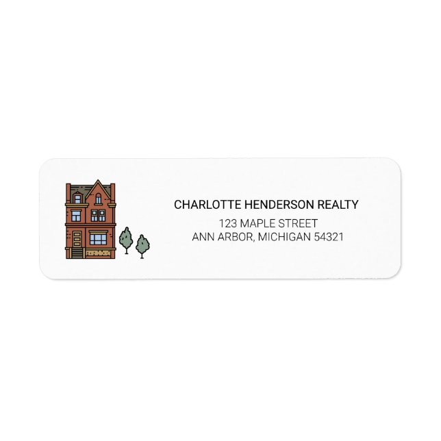 Étiquette Adresse de retour de la maison immobilière (Devant)