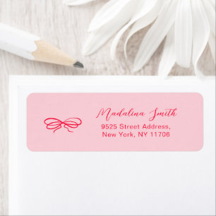 Étiquette Adresse de retour de la mariée à l'arc rouge rose