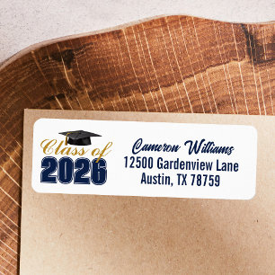 Étiquette Adresse de retour de la promotion 2026 en bleu mar