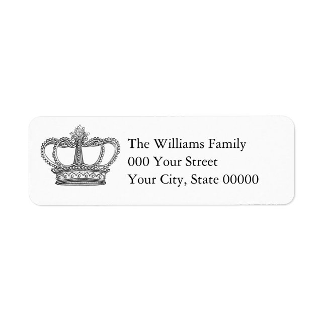 Étiquette Adresse de retour de la Reine vintage (Devant)